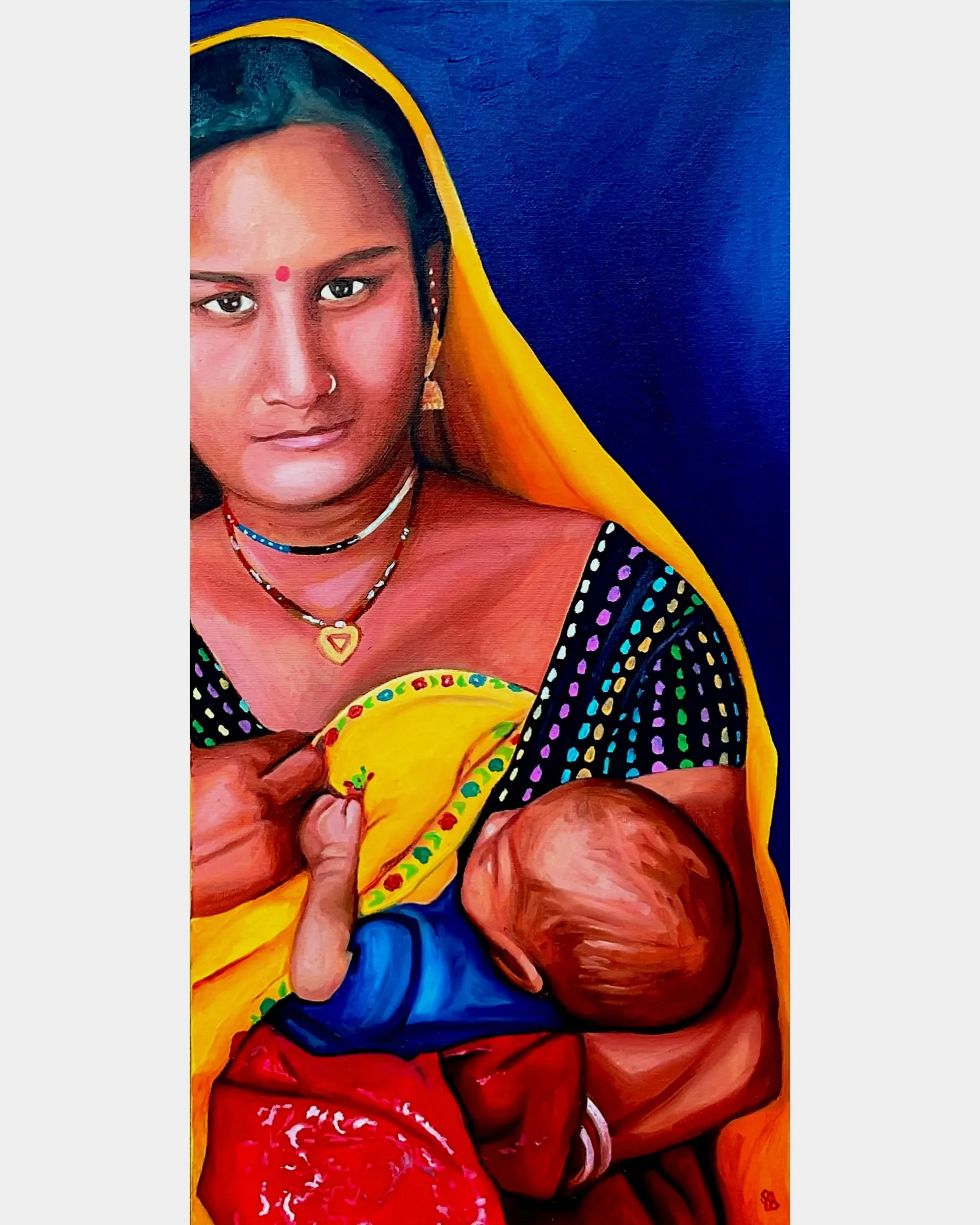 Indira, 2022, Olio su tela, 60 × 30 cm — Sara Longhi