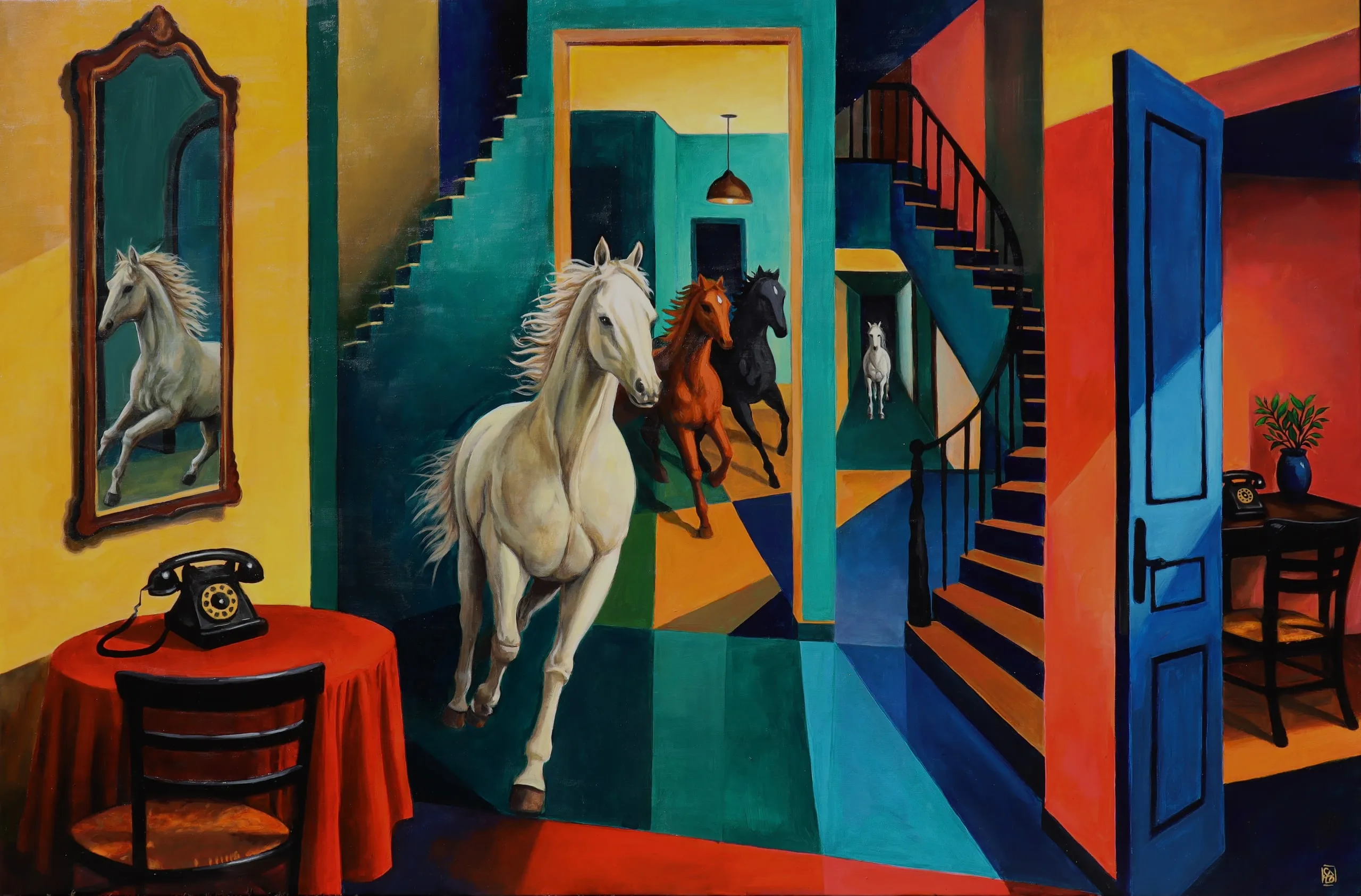 Attraversamenti, 2026, Acrilico su tela, 120 × 80 cm — Sara Longhi